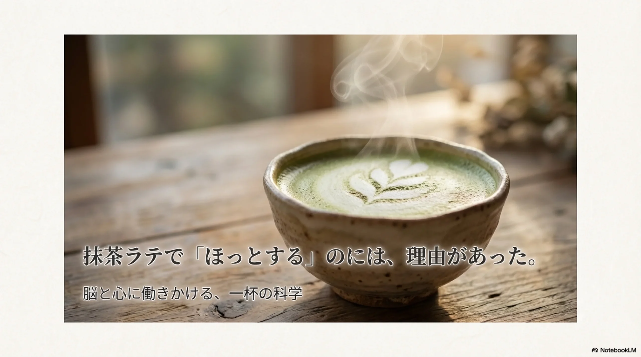抹茶ラテの癒やし効果を解説するアイキャッチ画像