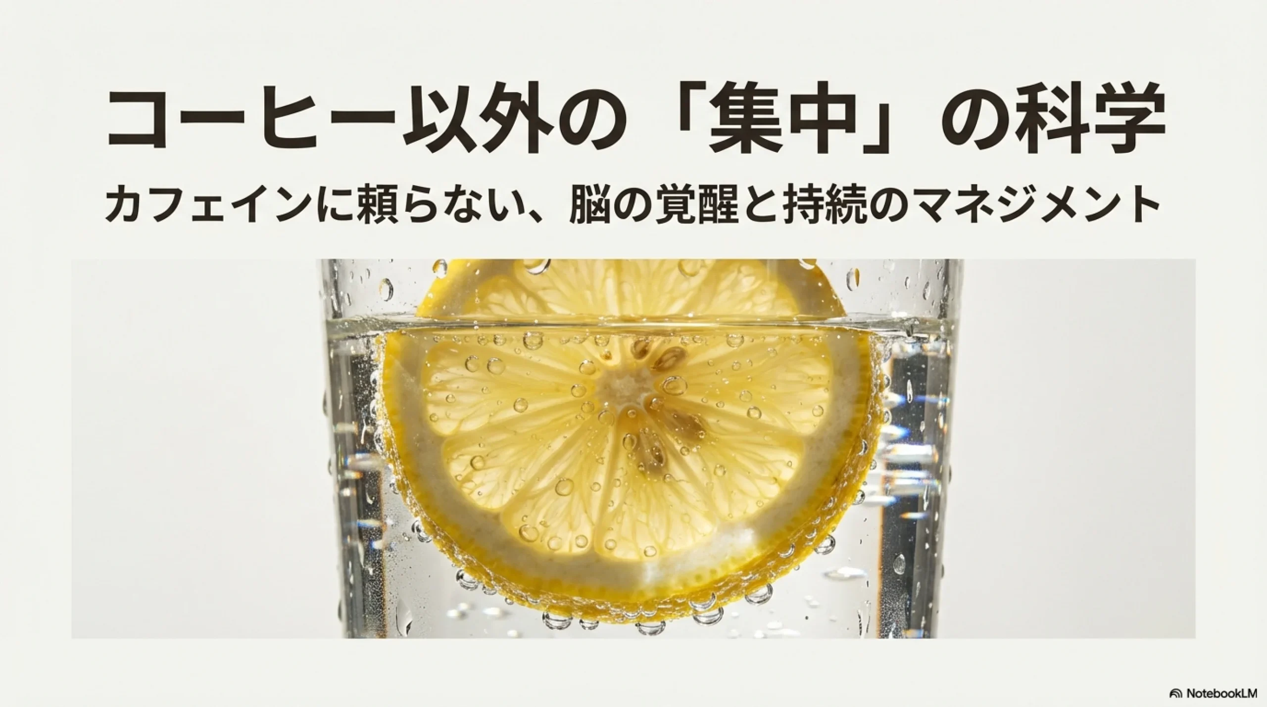 コーヒー代わりの飲み物で集中力を高めるためのアイキャッチ画像。様々な健康的なドリンクが並んでいる様子。